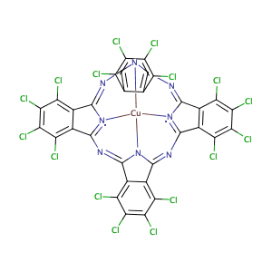 Copper, [1,2,3,4,8,9,10,11,15,16, 17,18,22,23,24,25-hexadecachloro-29H,31H-phthalocyaninato (2-)-N29,N30,N31,N32]-, (SP-4-1)-,CAS No. 14832-14-5.