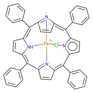 tetraphenylporphyrin iron(III) chloride,CAS No. 16456-81-8.