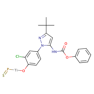(4-(3-(tert-butyl)-5-((phenoxycarbonyl)amino)-1H-pyrazol-1-yl)-2-chlorophenoxy)(phosphorothioyl)titanium,CAS No. .