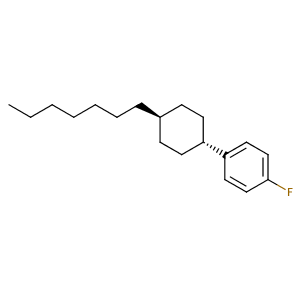 trans-1-Fluoro-4-(4-heptyl-cyclohexyl)-benzene,CAS No. 76802-59-0.
