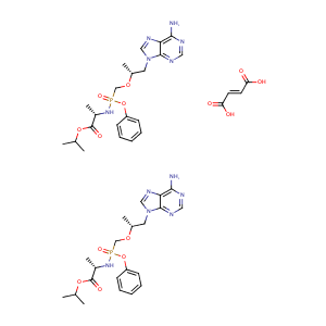 N-[(S)-[[(1R)-2-(6-amino-9H-purin-9-yl)-1-methylethoxy]methyl]phenoxyphosphinyl]-L-Alanine, 1-methylethyl ester, (2E)-2-butenedioate (2:1),CAS No. 1392275-56-7.