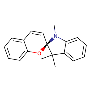 1',3',3'-trimethylspiro[chromene-2,2'-indole],CAS No. 1485-92-3.