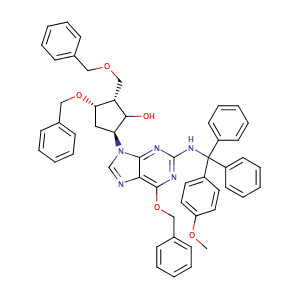 (1S,2S,3S,5S)-3-(Benzyloxy)-5-(6-(benzyloxy)-2-(((4-methoxyphenyl)diphenylmethyl)amino)-9H-purin-9-yl)-2-((benzyloxy)methyl)cyclopentanol,CAS No. 142217-78-5.