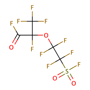 2,3,3,3-tetrafluoro-2-(1,1,2,2-tetrafluoro-2-fluorosulfonylethoxy)propanoyl fluoride,CAS No. 4089-57-0.