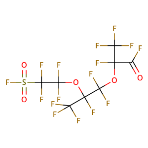 2,3,3,3-tetrafluoro-2-[1,1,2,3,3,3-hexafluoro-2-(1,1,2,2-tetrafluoro-2-fluorosulfonylethoxy)propoxy]propanoyl fluoride,CAS No. 4089-58-1.