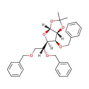 (3aR,5R,6S,6aR)-5-[(1R)-1,2-bis(phenylmethoxy)ethyl]-2,2-dimethyl-6-phenylmethoxy-3a,5,6,6a-tetrahydrofuro[2,3-d][1,3]dioxole,CAS No. 53928-30-6.