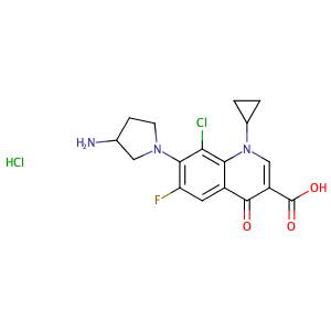 Clinafloxacin hydrochloride,CAS No. 105956-99-8.