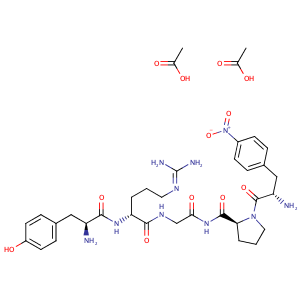 acetic acid; (2S)-N-[2-[[(2R)-2-[[(2S)-2-amino-3-(4-hydroxyphenyl)propanoyl]amino]-5-(diaminomethylideneamino)pentanoyl]amino]acetyl]-1-[(2S)-2-amino-3-(4-nitrophenyl)propanoyl]pyrrolidine-2-carboxamide,CAS No. 88331-14-0.