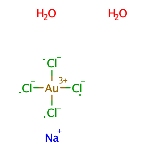 Sodium tetrachloroaurate (III) dihydrate,CAS No. 13874-02-7.