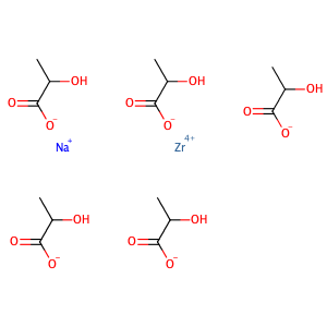 sodium; 2-hydroxypropanoate; zirconium(4+),CAS No. 15529-67-6.