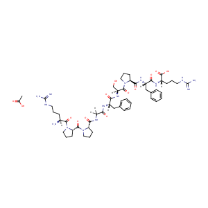 acetic acid; 2-[[2-[[1-[2-[[2-[[2-[[1-[1-[2-amino-5-(diaminomethylideneamino)pentanoyl]pyrrolidine-2-carbonyl]pyrrolidine-2-carbonyl]amino]acetyl]amino]-3-phenylpropanoyl]amino]-3-hydroxypropanoyl]pyrrolidine-2-carbonyl]amino]-3-phenylpropanoyl]amino]-5-(diaminomethylideneamino)pentanoic acid,CAS No. 5979-11-3.