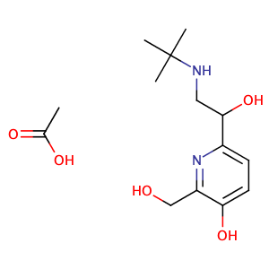 acetic acid; 6-[2-(tert-butylamino)-1-hydroxyethyl]-2-(hydroxymethyl)pyridin-3-ol,CAS No. 65652-44-0.