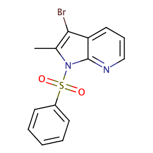 3-bromo-2-methyl-1-phenylsulfonylpyrrolo[2,3-b]pyridine,CAS No. 744209-37-8.