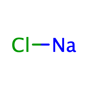 Sodium chloride,CAS No. 7647-14-5.