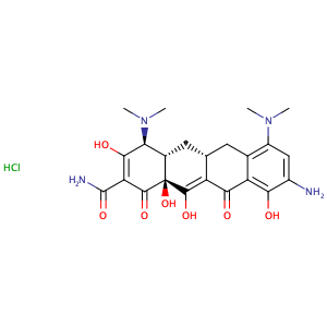 (4S,4aS,5aR,12aS)-9-Amino-4,7-bis(dimethylamino)-3,10,12,12a-tetrahydroxy-1,11-dioxo-1,4,4a,5,5a,6,11,12a-octahydrotetracene-2-carboxamide hydrochloride,CAS No. 149934-21-4.