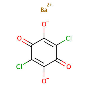 2,5-Cyclohexadiene-1,4-dione, 2,5-dichloro-3,6-dihydroxy-, barium salt (1:1),CAS No. 13435-46-6.