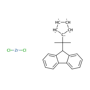 Isopropylidene(cyclopentadienyl)(9-fluorenyl)zirconium dichloride,CAS No. 115678-03-0.