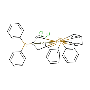 (1,1'-bis(diphenylphosphino)ferrocene)palladium(II) dichloride,CAS No. 72287-26-4.