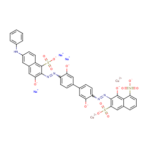 Cuprate(3-), [?-[7-[[3,3'-dihydroxy- 4'-[[1-hydroxy-6-(phenylamino)-3-sulfo-2-naphthalenyl ]azo][1,1'-biphenyl]-4-yl]azo]-8-hydroxy-1,6-naphthalenedisulfonat o(7-)]]di-, trisodium,CAS No. 6656-03-7.