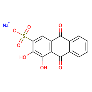 Sodium 3,4-dihydroxy-9,10-dioxo-9,10-dihydroanthracene-2-sulfonate,CAS No. 130-22-3.