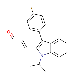 (E)-3-(3-(4-Fluorophenyl)-1-isopropyl-1H-indol-2-yl)acrylaldehyde,CAS No. 93957-50-7.