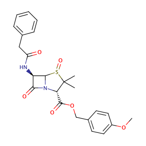 1ξ-oxo-6β-(2-phenyl-acetylamino)-1λ4-penicillanic acid 4-methoxy-benzyl ester,CAS No. 30034-13-0.