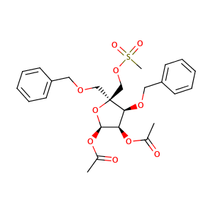 4-(Methanesulfonyloxymethyl)-1,2-O-diacetoxy-3,5-O-dibenzyl-alpha-D-erythro-pentofuranose,CAS No. 221229-65-8.