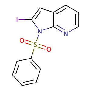 2-iodo-1-(phenylsulfonyl)-1H-pyrrolo[2,3-b]pyridine,CAS No. 282734-63-8.