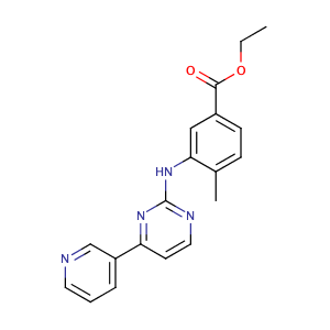 Ethyl 4-methyl-3-((4-(pyridin-3-yl)pyrimidin-2-yl)amino)benzoate,CAS No. 641569-97-3.