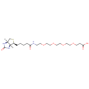 21-[(3aS,4S,6aR)-Hexahydro-2-oxo-1H-thieno[3,4-d]imidazol-4-yl]-17-oxo-4,7,10,13-tetraoxa-16-azaheneicosanoic acid; 15-[D-(+)-Biotinylamino]-4,7,10,13-tetraoxapentadecanoic acid,CAS No. 721431-18-1.