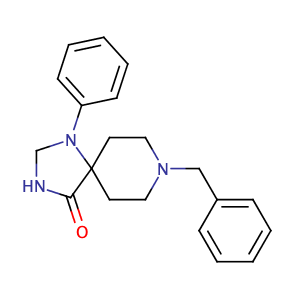 8-Benzyl-1-phenyl-1,3,8-triaza-spiro[4.5]decan-4-one,CAS No. 974-41-4.