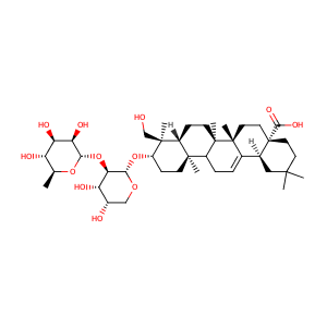 Olean-12-en-28-oic acid, 3-[[2-O-(6-deoxy-α-L-mannopyranosyl)-α-L-arabinopyranosyl]oxy]-23-hydroxy-, (3β,4α)- (9CI, ACI),CAS No. 27013-91-8.