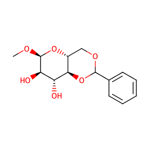 (4aR,6S,7R,8R,8aS)-6-Methoxy-2-phenylhexahydropyrano[3,2-d][1,3]dioxine-7,8-diol,CAS No. 3162-96-7.