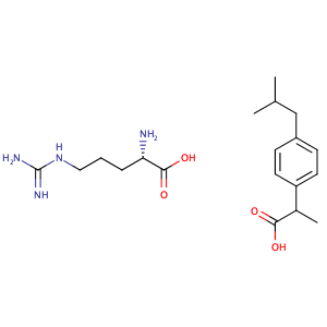 (S)-2-Amino-5-guanidinopentanoic acid compound with 2-(4-isobutylphenyl)propanoic acid (1:1),CAS No. 57469-82-6.