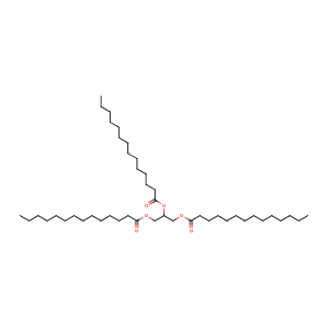 Propane-1,2,3-triyl tritetradecanoate,CAS No. 555-45-3.