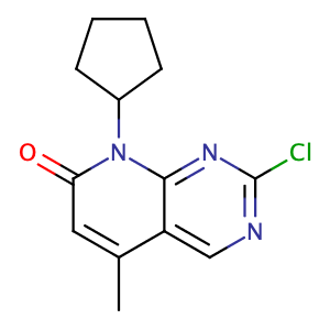 2-Chloro-8-cyclopentyl-5-methylpyrido[2,3-d]pyrimidin-7(8H)-one,CAS No. 1013916-37-4.