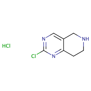 2-Chloro-5,6,7,8-tetrahydropyrido[4,3-d]pyrimidine hydrochloride,CAS No. 1314723-39-1.