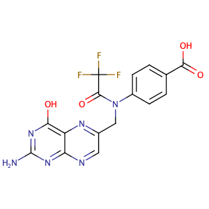 4-(N-((2-Amino-4-oxo-3,4-dihydropteridin-6-yl)methyl)-2,2,2-trifluoroacetamido)benzoic acid,CAS No. 37793-53-6.