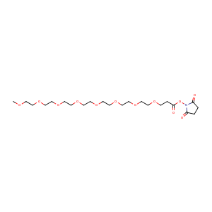 3-(2-{2-[2-(2-{2-[2-(2-Methoxy-ethoxy)-ethoxy]-ethoxy}-ethoxy)-ethoxy]-ethoxy}-ethoxy)-propionic acid 2,5-dioxo-pyrrolidin-1-yl ester,CAS No. 756525-90-3.