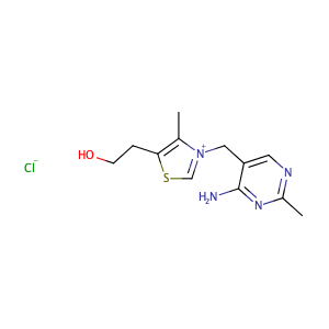 3-((4-Amino-2-methylpyrimidin-5-yl)methyl)-5-(2-hydroxyethyl)-4-methylthiazol-3-ium chloride,CAS No. 59-43-8.
