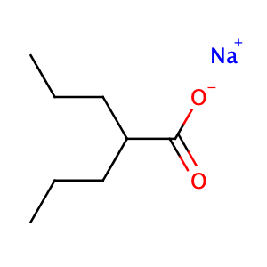 Sodium 2-propylpentanoate,CAS No. 1069-66-5.