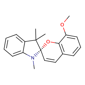 8-methoxy-1',3',3'-trimethylspiro(2H-1-benzopyran-2,2'-indoline),CAS No. 13433-31-3.