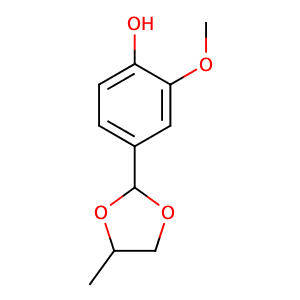 2-Methoxy-4-(4-methyl-1,3-dioxolan-2-yl)phenol,CAS No. 68527-74-2.