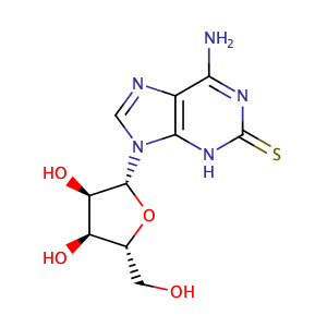 (2S,3R,4S,5R)-2-(6-amino-2-mercapto-9H-purin-9-yl)-5-(hydroxymethyl)-tetrahydrofuran-3,4-diol,CAS No. 43157-50-2.