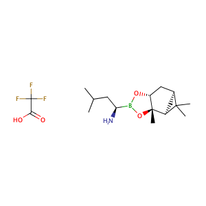 (R)-3-Methyl-1-((3aS,4S,6S,7aR)-3a,5,5-trimethylhexahydro-4,6-methanobenzo[d][1,3,2]dioxaborol-2-yl)butan-1-amine 2,2,2-trifluoroacetate,CAS No. 179324-87-9.