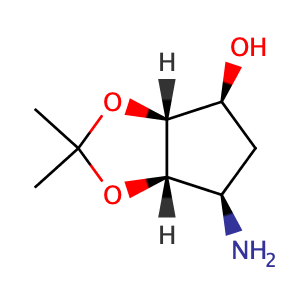 (3aR,4S,6R,6aS)-6-amino-2,2-dimethyl-tetrahydro-3aH-cyclopenta[d][1,3]dioxol-4-ol,CAS No. 155899-66-4.