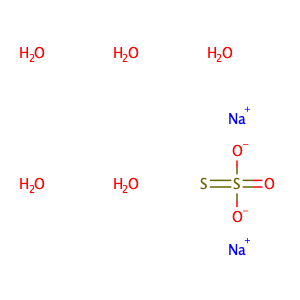 Sodium thiosulfate pentahydrate,CAS No. 10102-17-7.