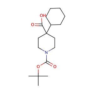 (1-tert-butoxycarbonyl)-4-cyclohexylpiperidine-4-carboxylic acid,CAS No. 273378-16-8.