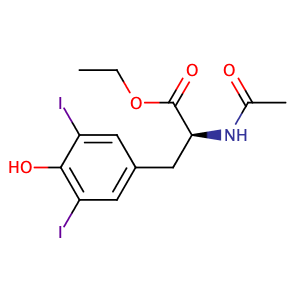 (S)-Ethyl 2-acetamido-3-(4-hydroxy-3,5-diiodophenyl)propanoate,CAS No. 21959-36-4.