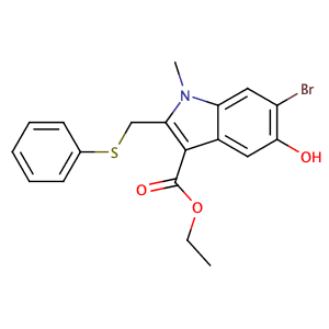Ethyl 6-bromo-5-hydroxy-1-methyl-2-((phenylthio)methyl)-1H-Indole-3-carboxylate,CAS No. 131707-24-9.